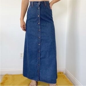 Vintage Levi's Orange Tag Denim Maxi Skirt